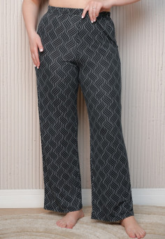 4377 брюки женские цв. чёрный рис. косы